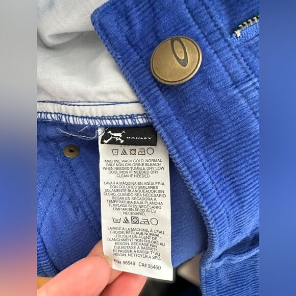 Oakley Corduroy Blue Distressed Fringe Shorts Size 5 / 6 - Picture 7 of 12